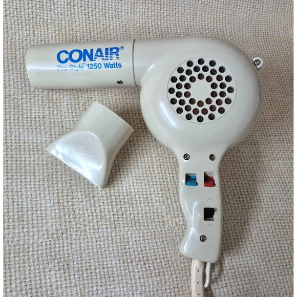 Vintage Tan1980s Conair Pro Style1250w Model 085D  Hairdryer Blow Dryer Works - Picture 2 of 9